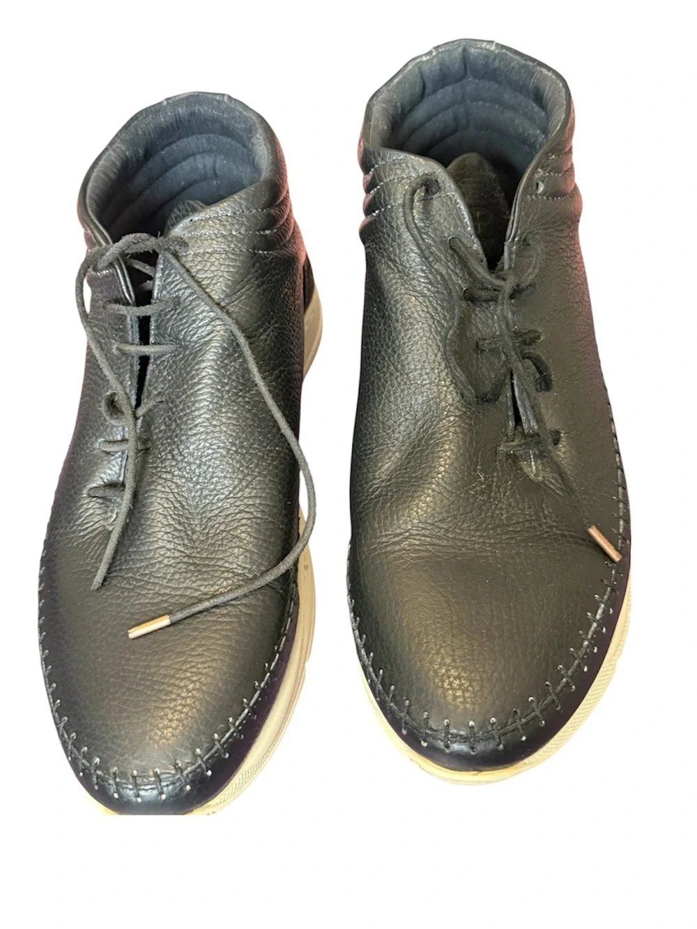 Filling Pieces Black Leather Chukka Boots Sneakers with Cream Sole Size 10.5